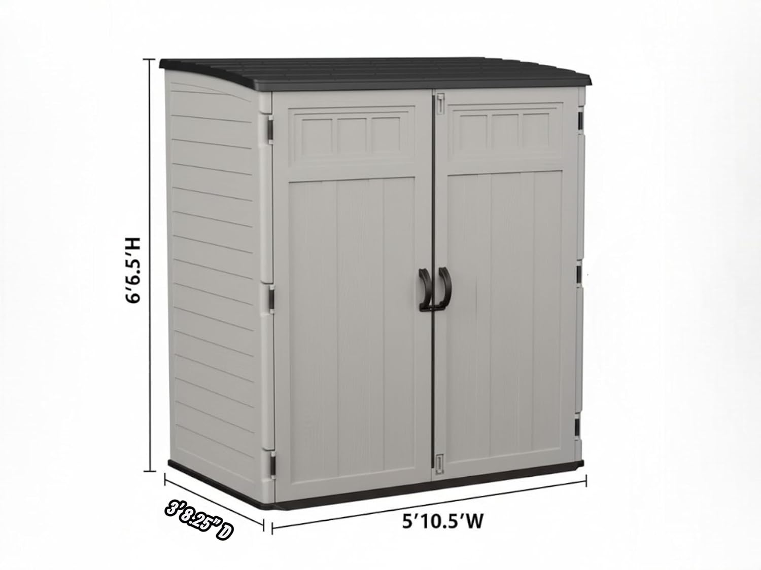 Outdoor Storage Shed, Extra Large Vertical, 6' x 4' (Beige)
