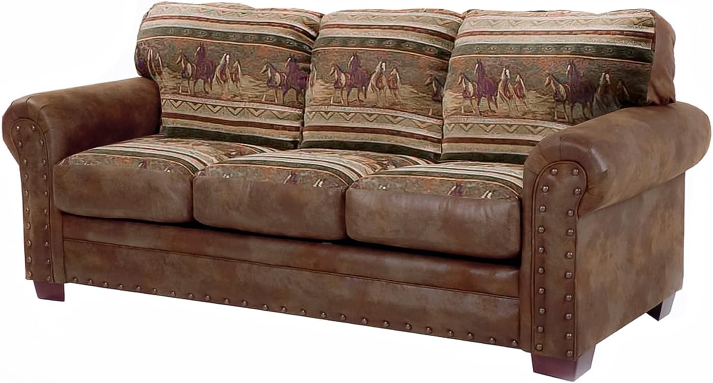 American Furniture Classics Wild Horses 4-piece Sleeper Sofa Set in Brown