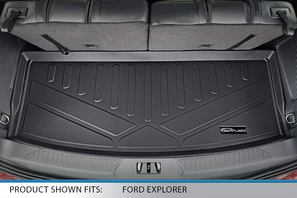 SMARTLINER Floor Mats 3 Rows - Cargo Liner Behind 3rd Row Set Compatible with 2020-2023 Ford Explorer