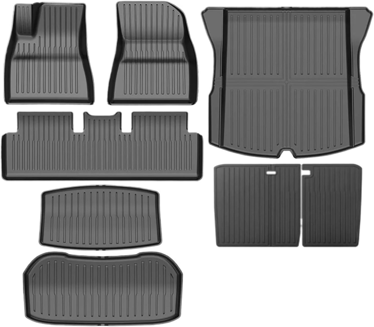 Compatible with Tesla Model 3 Highland 2024 TPE Floor Mats,All Weather Waterproof Anti-Slip Front Rear Cargo Liner Trunk Mat(Left Rudder 4pcs)