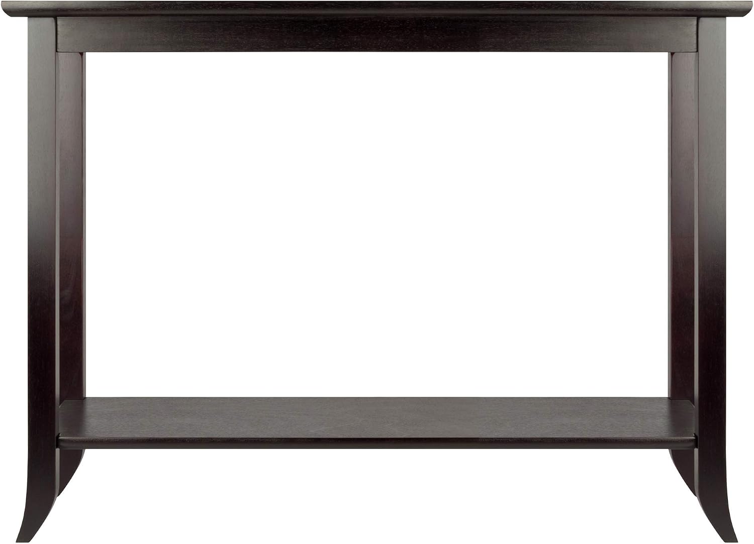 Winsome Genoa Console Table with Glass Top and Shelf in Espresso, Thin Entryway Table for Hallway, Living Room, Elegant Furniture for Any Home Decor