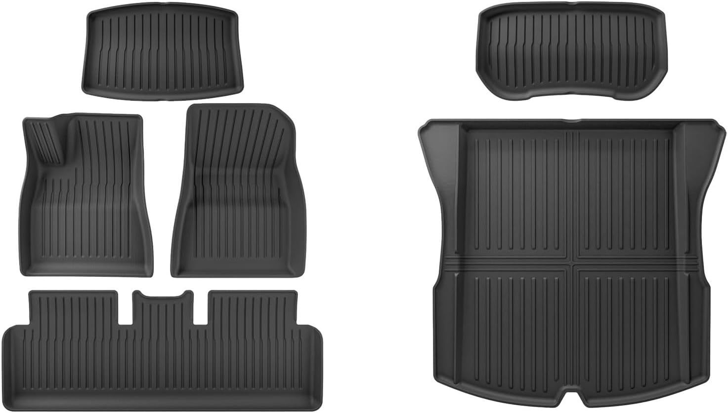 Compatible with Tesla Model 3 Highland 2024 TPE Floor Mats Cargo Liners All Weather Waterproof Trunk Mats Left Right Hand Drive(6PCS LHD)