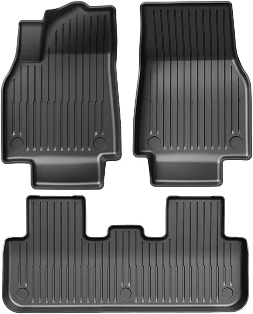 Compatible with Tesla Model Y Launch 2025+ Juniper 2025+ TPE Floor Mats & Cargo Liner, All Weather Trunk Mats Floor Liner Backrest Mats(Balck Headlight,Left Hand Drive)