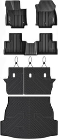 LASFIT Floor Mats & Backrest Mats & Trunk Mat for Toyota RAV4 2019-2025 (Not Fit Hybrid) All Weather TPE Custom Fit Floor Liners Car Mats Accessories, 1st & 2nd Row & Seatback & Cargo Mats