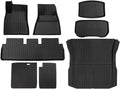 Compatible with Tesla Model 3 2024 Highland Floor Mats Cargo Liner Waterproof Anti-Slip Trunk Mat TPE Pads Left Right Rubber Accessories(LHD 8pcs)