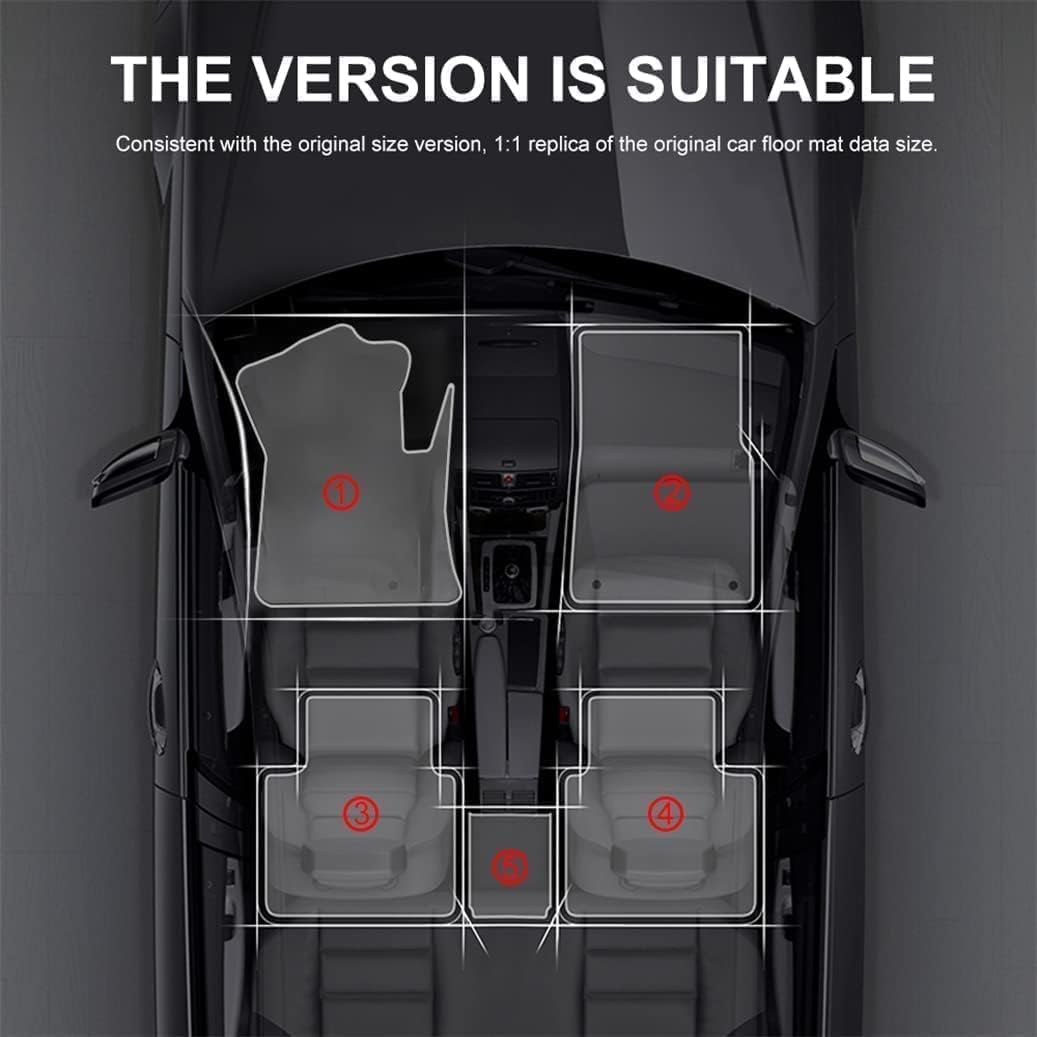 Car Floor Mats for Jeep Wrangler JKU 4-Door JK Unlimited 2011-2014 2015 2016 2017 (LHD), Full Coverage Anti-Slip Waterproof Carpet All Weather Protection Car Mats Liner Accessory,C-Red