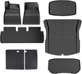 Floor Mats 2024 Compatible with Tesla Model 3 Highland,TPE All Weather Protection Cargo Liner Floor Mats and Cargo Trunk Mats Accessorie(M3 2024 8pcs)