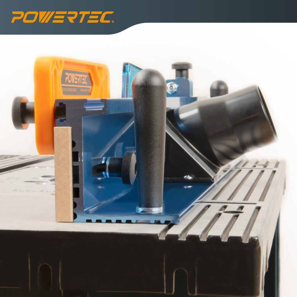 POWERTEC 72032 Deluxe Router Table Fence System 3-3/8' Tall 24' Long and Rail Coping Sled for Router Tables, Professional Precise Cutting Rail for Cabinet Door Joints, Drawers and Woodworking
