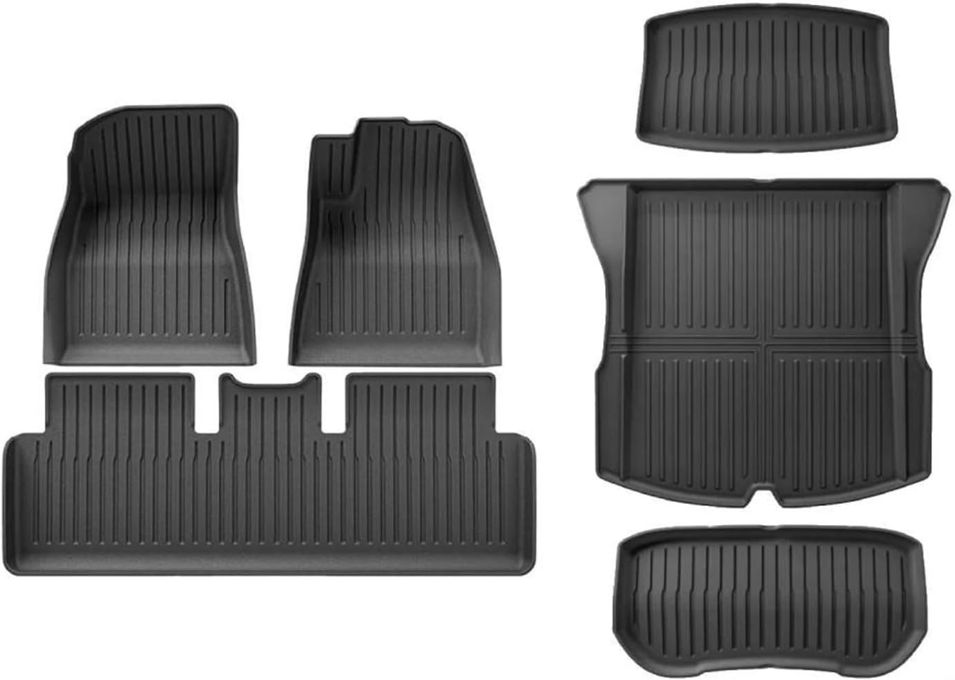 TPE Floor Mats Compatible with Tesla Model 3 Highland 2024 All Weather Front Rear Cargo Liner Mat Waterproof Anti-Slip Mats Accessories(Purple)
