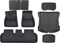 Compatible with Tesla Model 3 2023-2021 All-Weather XPE Floor Mats, LHD 3D Durable Waterproof Non-Slip Cargo Liners Trunk Mat Protection(8PCS LHD Floor Mats)