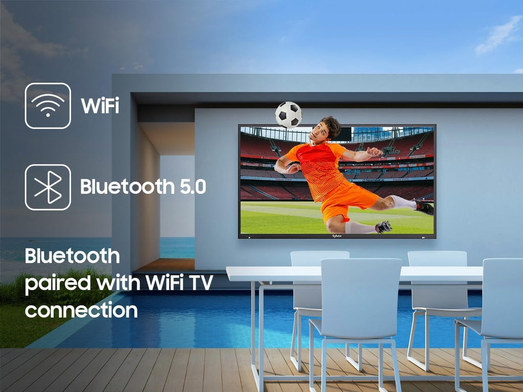 SYLVOX 55' Outdoor TV + S2 Soundbar Bundle, 4K HDR Waterproof Smart TV (Deck Pro 3.0) with 60W Outdoor Soundbar, Bluetooth, 1000 Nits, Voice Remote, for Patio & Backyard