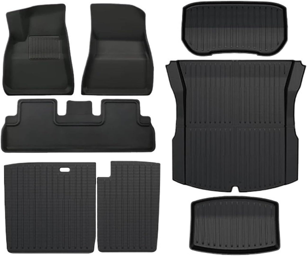 Compatible with Model 3 2024 Highland Cargo Liner Floor Mats Anti-Slip Pads Waterproof Trunk Mat Compatible with Tesla Model 3 2024 Highland Accessories(for 3 8Pcs Mats XPE)