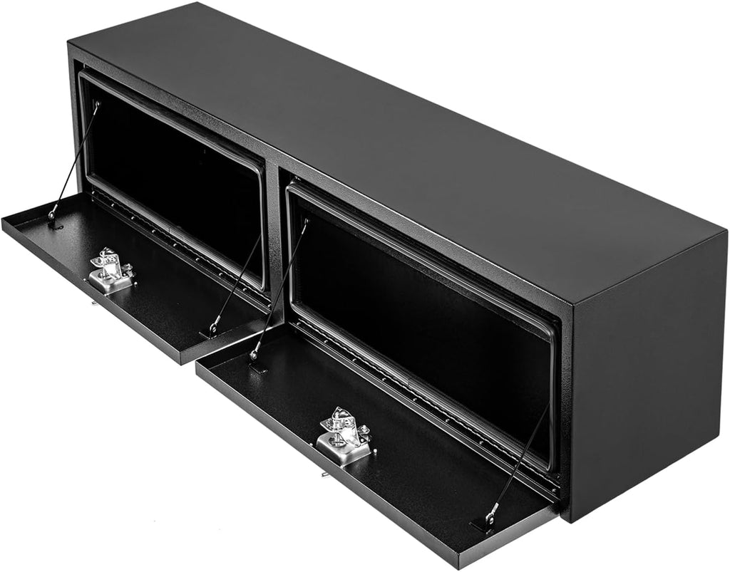 Garvee Black Steel Underbody Truck Tool Box, Truck Bed & Underbelly RV Storage Box, Locking t-Latch, Weather-Resistant, Heavy-Duty Job Box for Pickup Truck Bed, RV, Trailer, 48 in x 16 in x 13 in