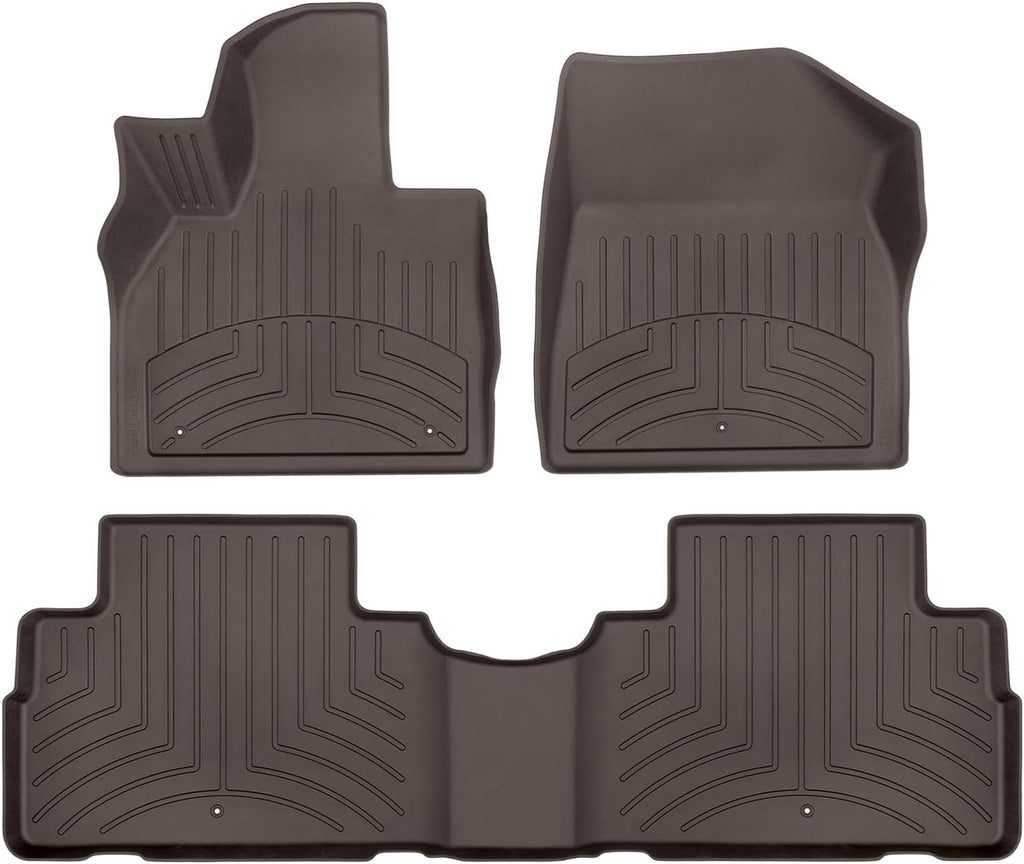 WeatherTech FloorLiner HP Custom Fit Floor Mats for Hyundai Palisade 1st & 2nd Row (471578-1-2IM), Cocoa