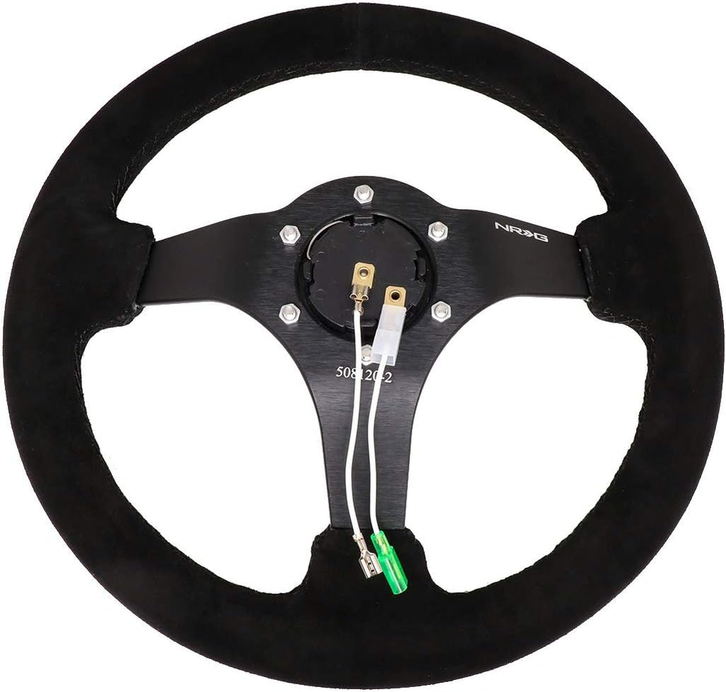 Auto Dynasty NRG Innovations ReinCompatible withced RST-033BK-S 330mm 3' Deep Dish Black Suede Racing Steering Wheel