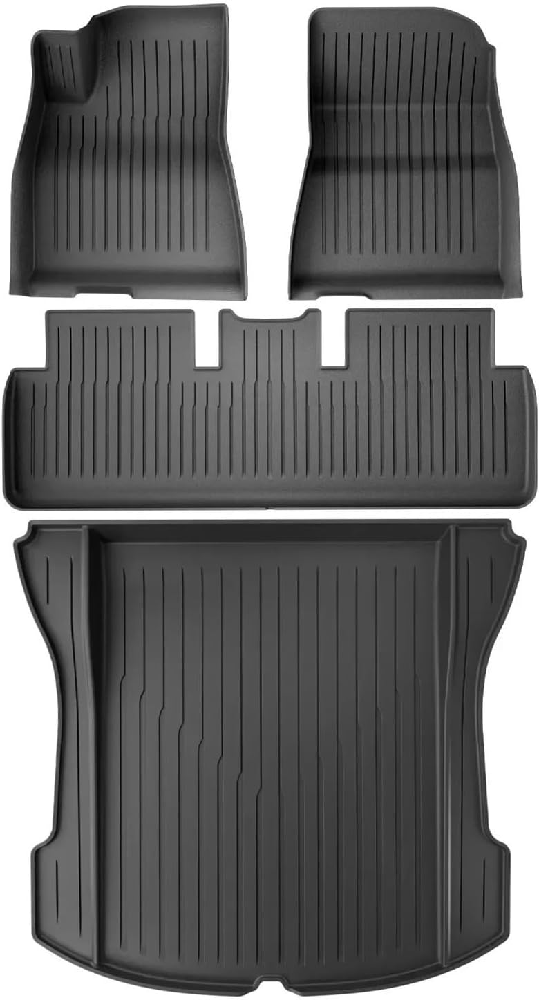 Floor Mats | Compatible with Tesla Model 3 2021 2022 2023 Car Floor Mats Cargo Liner Trunk Pad 3D TPE Waterproof Protective Black(M3 LHD 4PCS)
