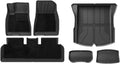 Floor Mats | Compatible with Tesla Model 3 Highland 2025 TPE All Weather Cargo Liner Water Resistant Single Double Layer Mats Accessories(DL-M3H FL 9PCS LHD)