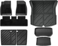 for Tesla Model 3 Highland 2024 2025+ TPE Floor Mats & Cargo Liner, 3D Cyber Style Waterproof Anti-Slip Trunk Mat Backrest(11PCS Full Set)
