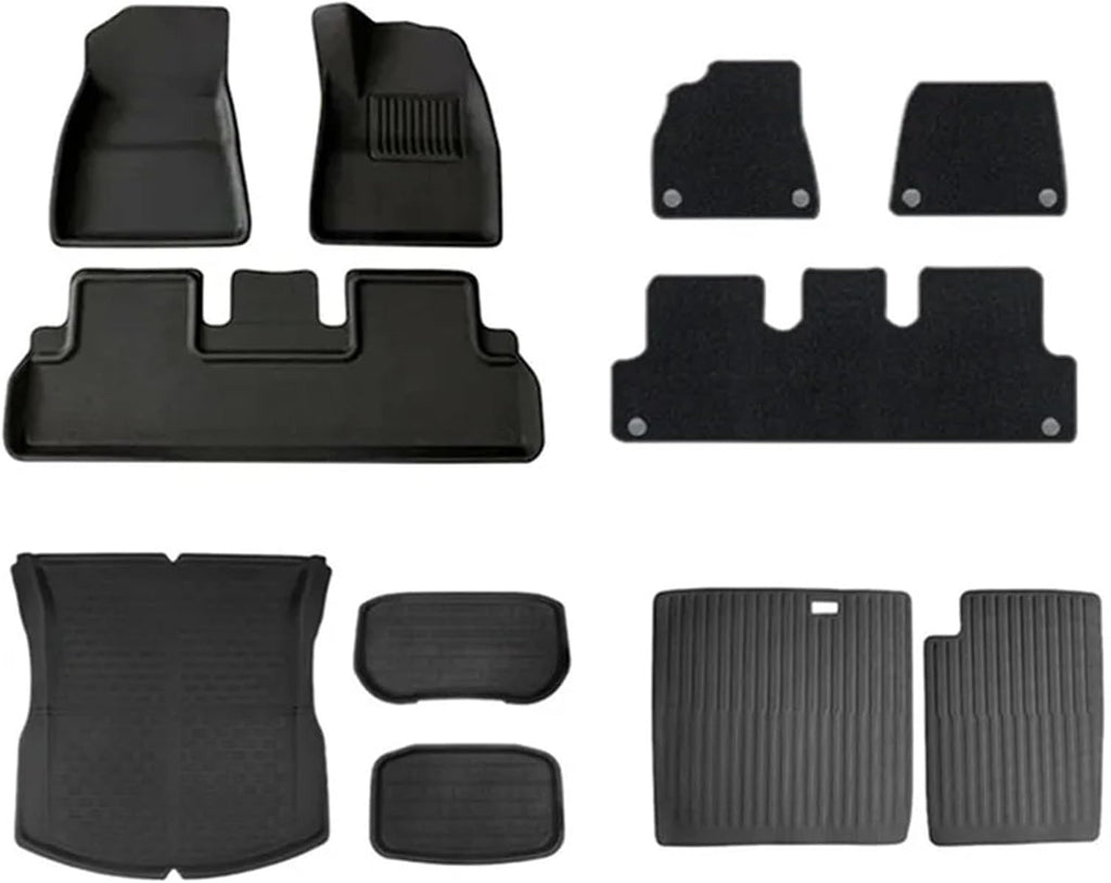 Compatible with Tesla Model 3 Highland XPE Floor Mats Trunk Mats All Weather Front Rear Cargo Liner Mat, Waterproof Anti-Slip Foot Pads(RHD Full Set of 11PC)