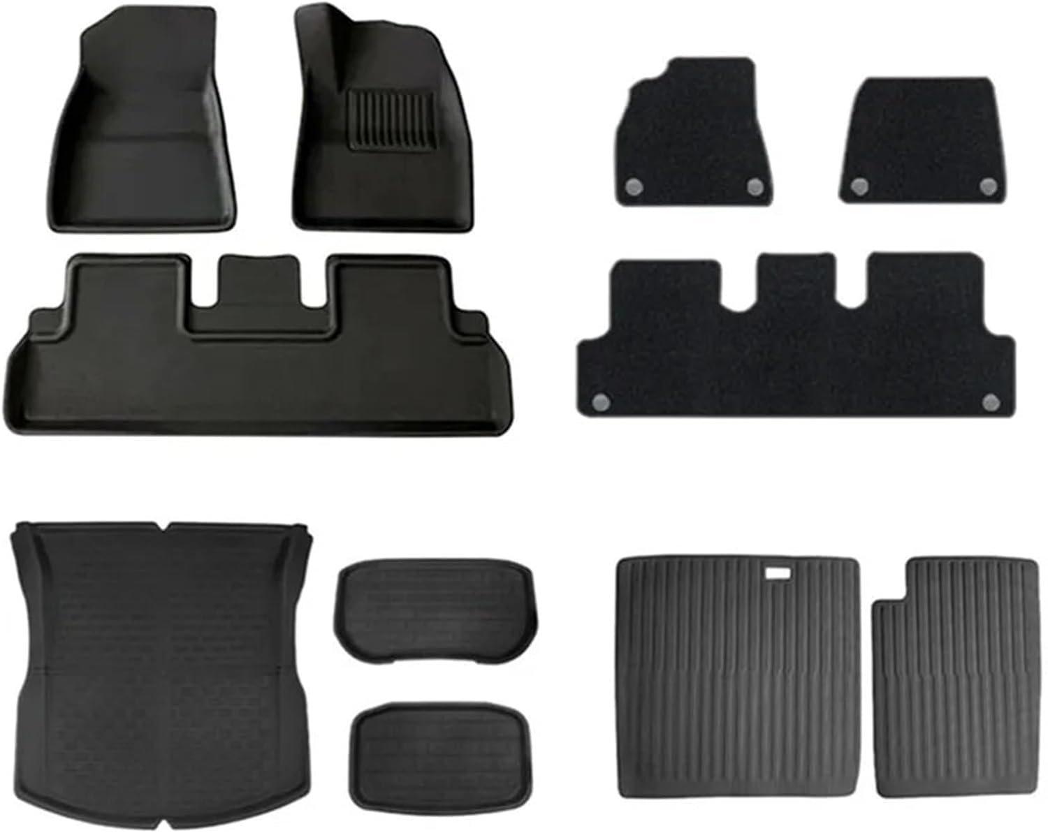 Compatible with Tesla Model 3 Highland XPE Floor Mats Trunk Mats All Weather Front Rear Cargo Liner Mat, Waterproof Anti-Slip Foot Pads(RHD Full Set of 11PC)