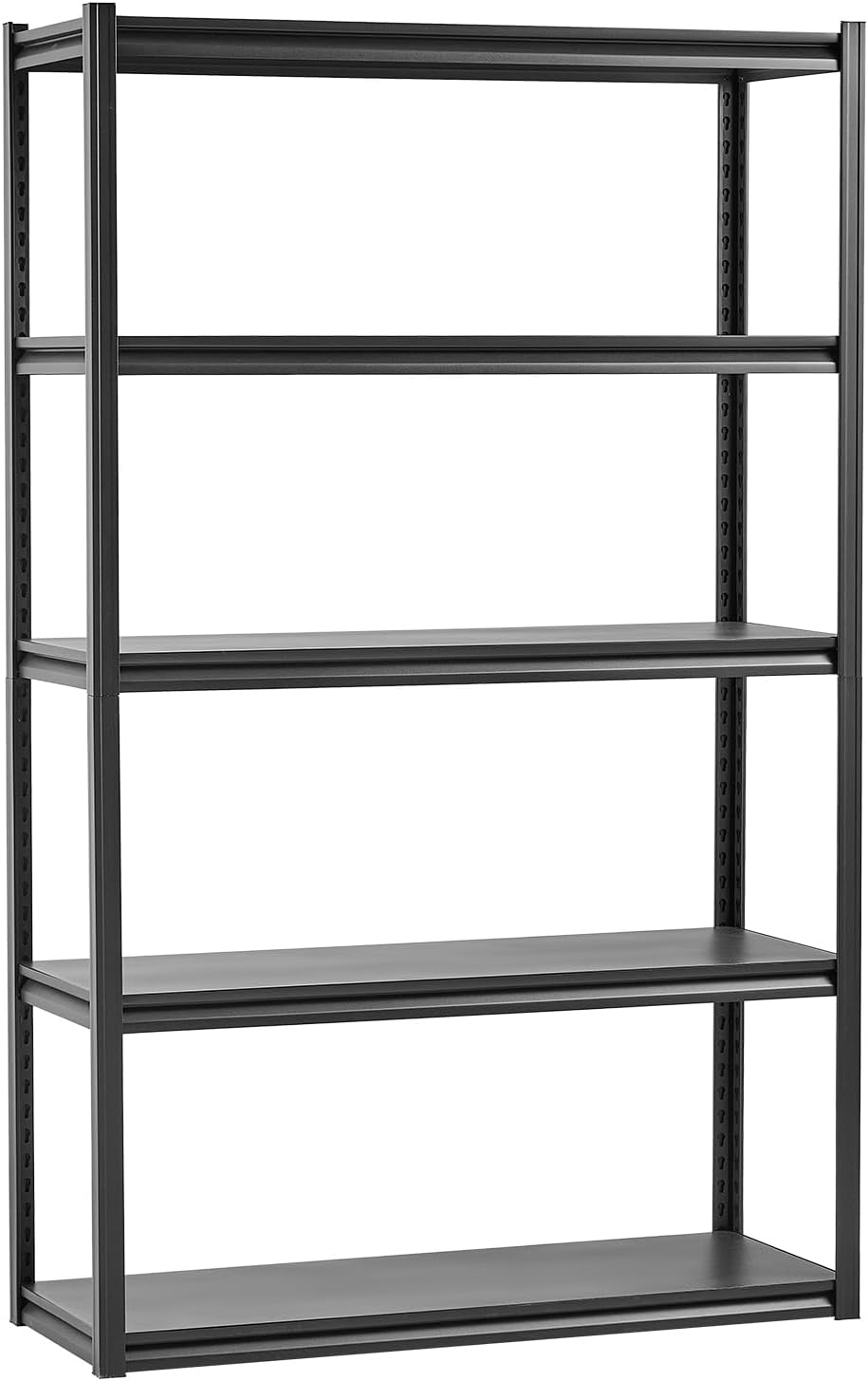 VEVOR Storage Shelves, 3000 lbs, 5 Tier Garage Storage Shelving, 18' D x 48' W x 78' H Adjustable Metal Shelves for Garage Shelves Utility Rack Shelf, Ideal for Kitchen, Warehouse, Basement, Black