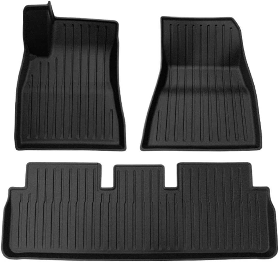 Compatible for Tesla Model 3 2024 Highland Floor Mats Cargo Liner Waterproof Anti-Slip Trunk Mat TPE Pads Left Right Rubber Accessories(LHD 3pcs)
