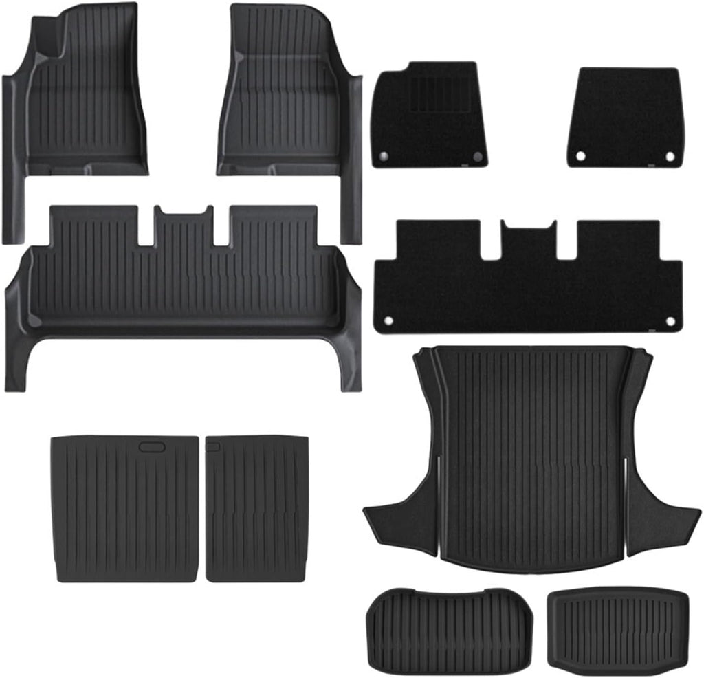 Fully Protection Floor Liners 2024 2025 Compatible with Tesla Model 3 Highland Floor Mats with Door Sill Protector Front Rear Cargo Liner(11PCS Full Set)