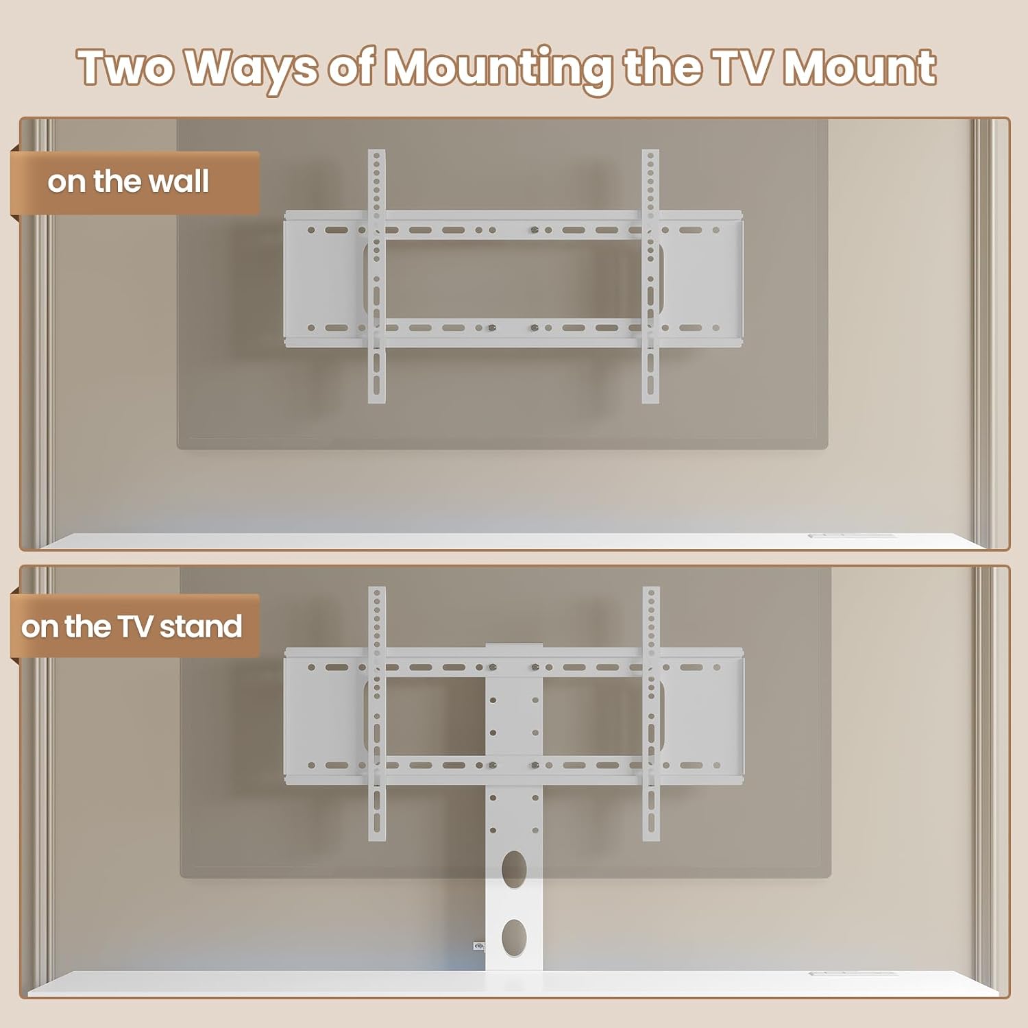 ADORNEVE TV Stand with Mount and Power Outlet, TV Mount for 32/45/55/60/65/70 inch TVs, Modern LED TV Stand with 6 Drawers,White Entertainment Center for Living Room,Bedroom