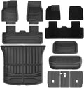 Compatible with Tesla Model Y Launch 2025+ Juniper TPE Floor Mats & Cargo Liner, All Weather Trunk Mats Floor Liner Backrest Mats LHD(Only 2pcs Light)