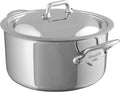 Mauviel M'Cook 5-Ply Polished Stainless Steel Stewpan With Curved Lid, And Cast Stainless Steel Handles, 1.8-qt, Made In France
