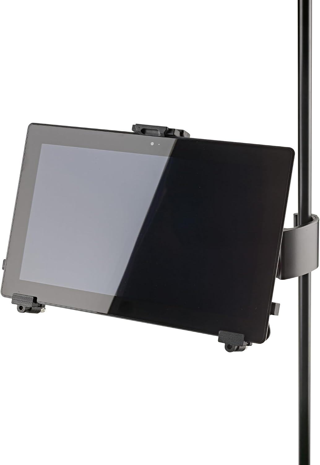 K&M Konig & Meyer 19791.016.55 Tablet/iPad Holder for Microphone Stand - Switch from Landscape to Portrait - Professional Grade for all Musicians - Studio or Remote Home Use - German Made - Black