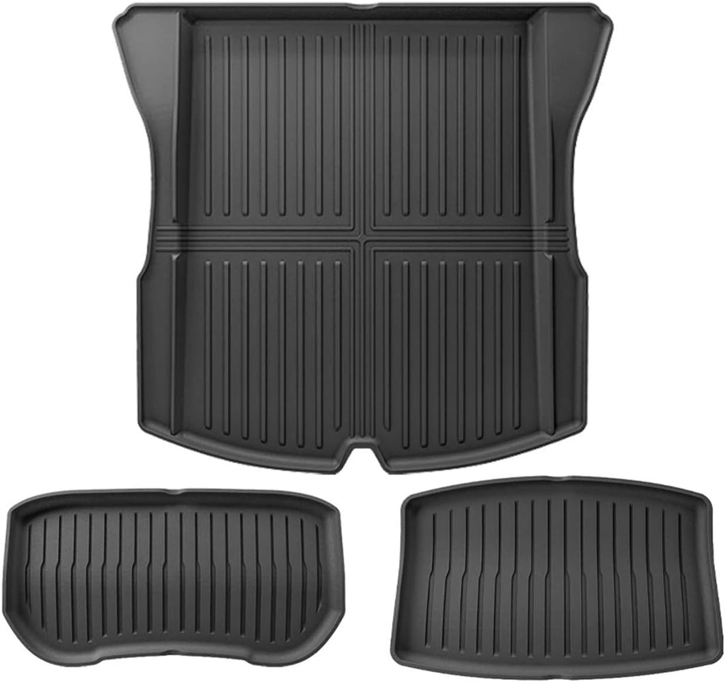 Compatible with 2024 Tesla Model 3 Highland Floor Mats TPE All Weather Front Rear Cargo Liner Mat, Waterproof Anti-Slip Mats Accessories(2024 M 3 TM)