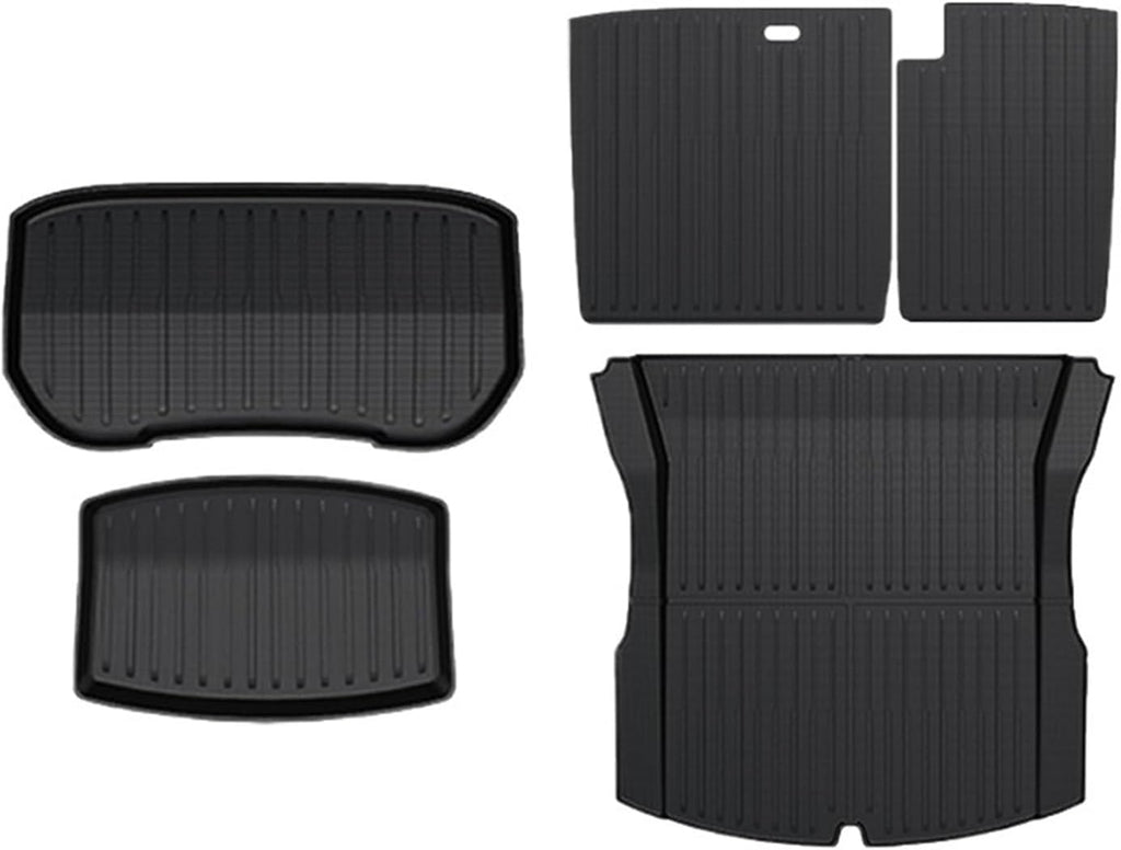 Floor Mats Cargo Liner Compatible for Tesla Model 3 2025 Highland Waterproof Slip Trunk Mat TPE Pads Model 3 2026 Highland Accessories(for 3 5Pcs Seat Mat)
