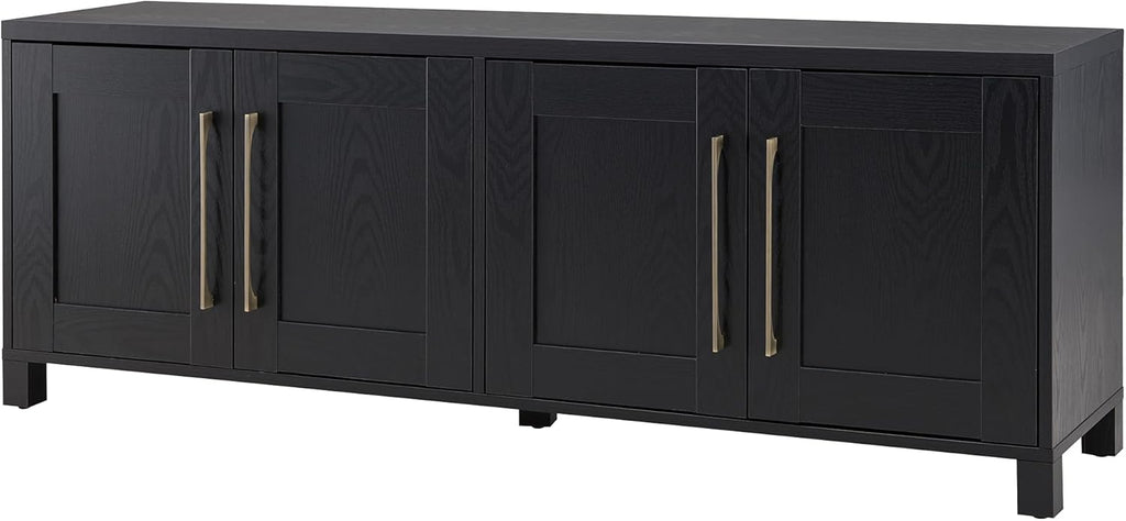 Henn&Hart Rectangular TV Stand for TV's up to 80' in Black Grain, TV Stands for the Living Room