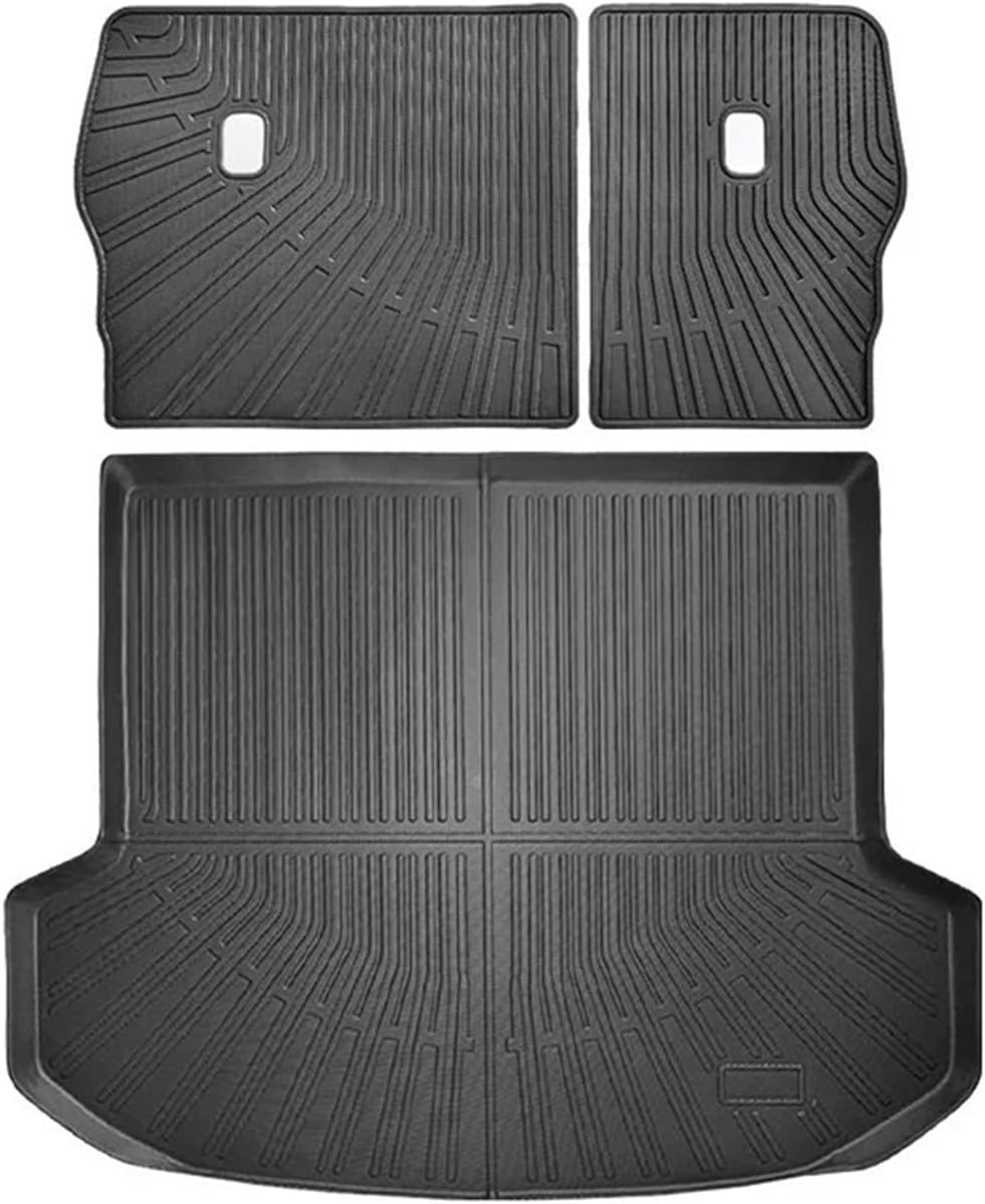 Compatible for Kia 2021-2025 Sorento Hybrid TPE Floor Mats & Cargo Liner Set-All Weather Protection for PHEV/HEV with Backrest Cover(Orange)