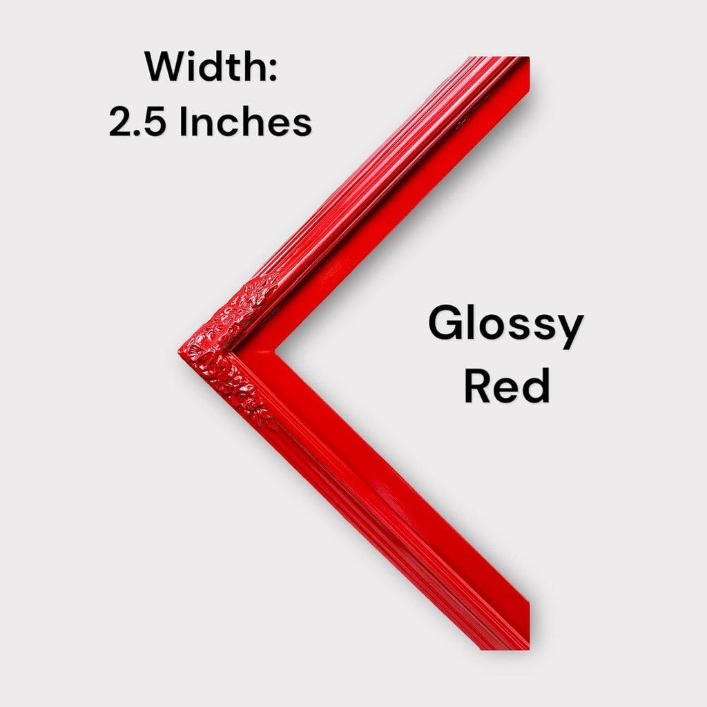 32, 43, 50 & 55 Inch Handmade wood ornate TV Frame for Samsung The Frame TV. GLOSSY RED (not for use with other models) (55 INCH)