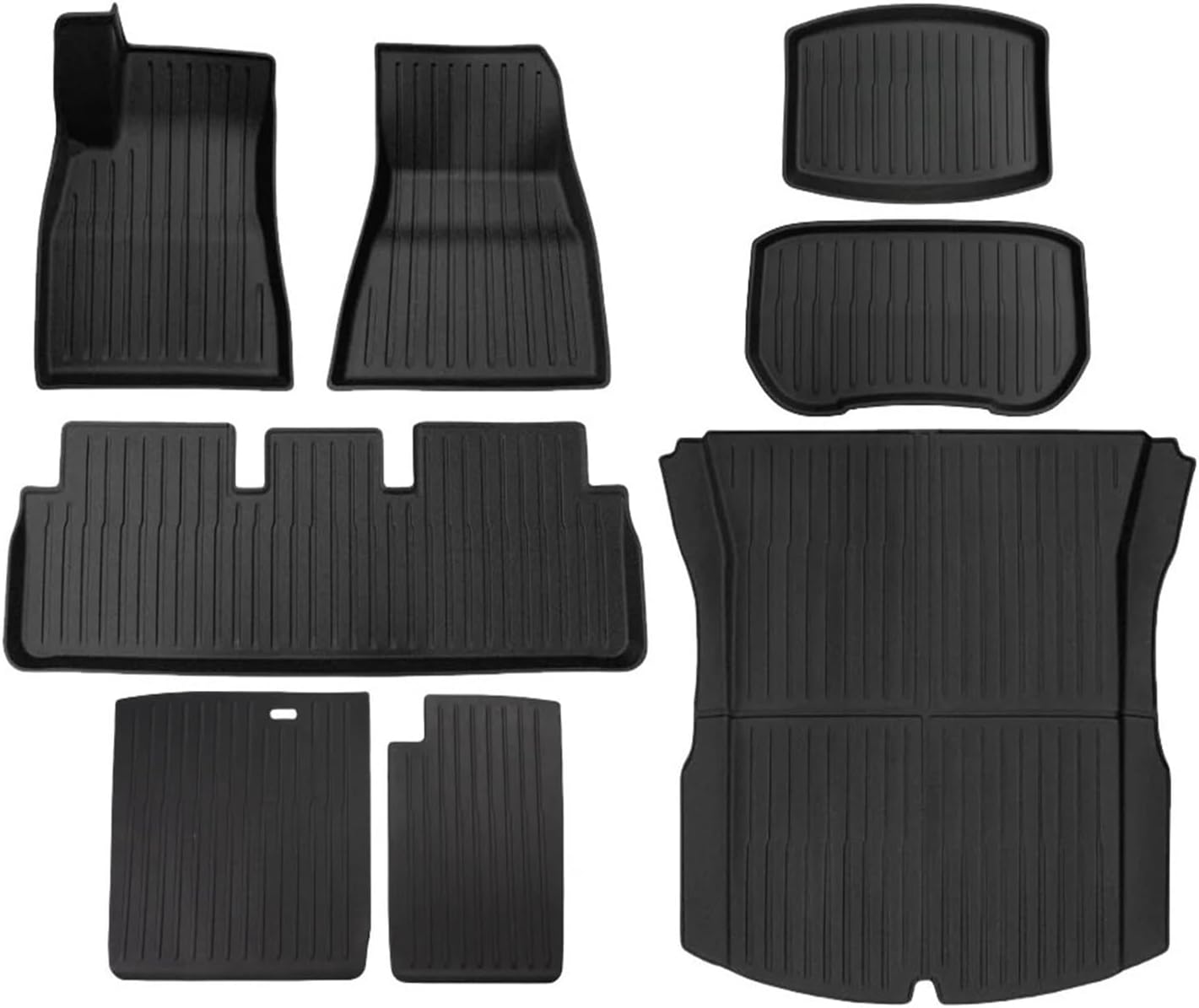 Compatible with Tesla Model 3 2024 Highland Floor Mats Cargo Liner Waterproof Anti-Slip Trunk Mat TPE Pads Left Right Rubber Accessories(RHD 3pcs)