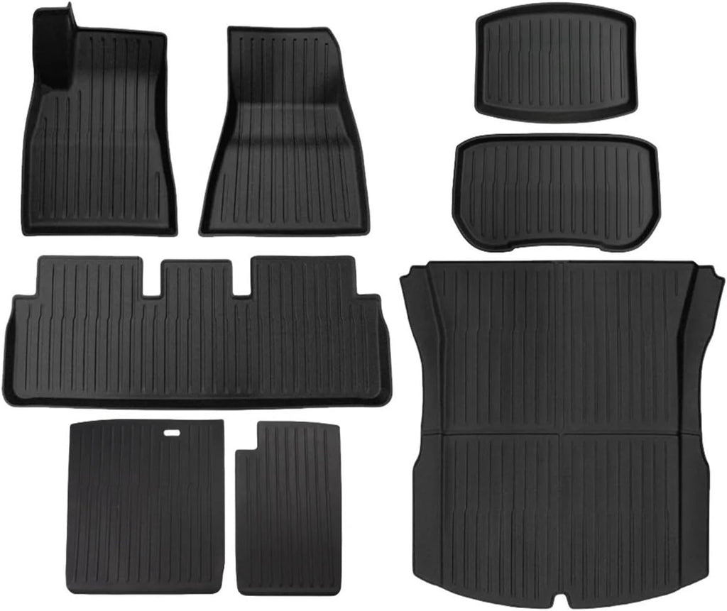 Compatible with Tesla Model 3 2024 Highland Floor Mats Cargo Liner Waterproof Anti-Slip Trunk Mat TPE Pads Left Right Rubber Accessories(Trunk 3pcs)