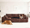 104.3' Modular Sectional Cloud Couch, Boneless Couches for Living Room, 3 Seater Modern Lounge Couch, No Assembly Required, Brown