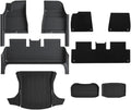Full Cover Floor Mat with Door Sill Protector All Weather TPE Anti-Slip Floor Trunk Mats Cargo Liner Compatible for Tesla Model 3 Highland(DL-Mats 9pcs)