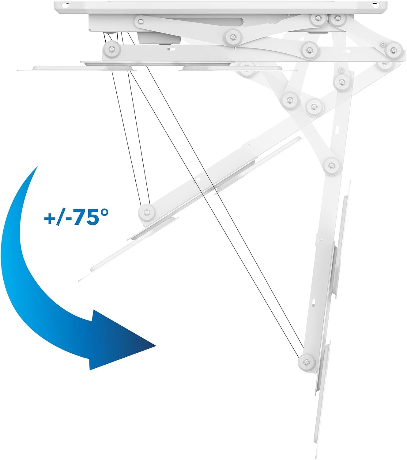 Mount-It! Motorized Ceiling TV Mount with Remote, Electric Flip Down Fold Up Pitched Roof Mount Fits 32, 37, 40, 47, 50 and 55 Inch Flat Screen TVs and Monitors, White