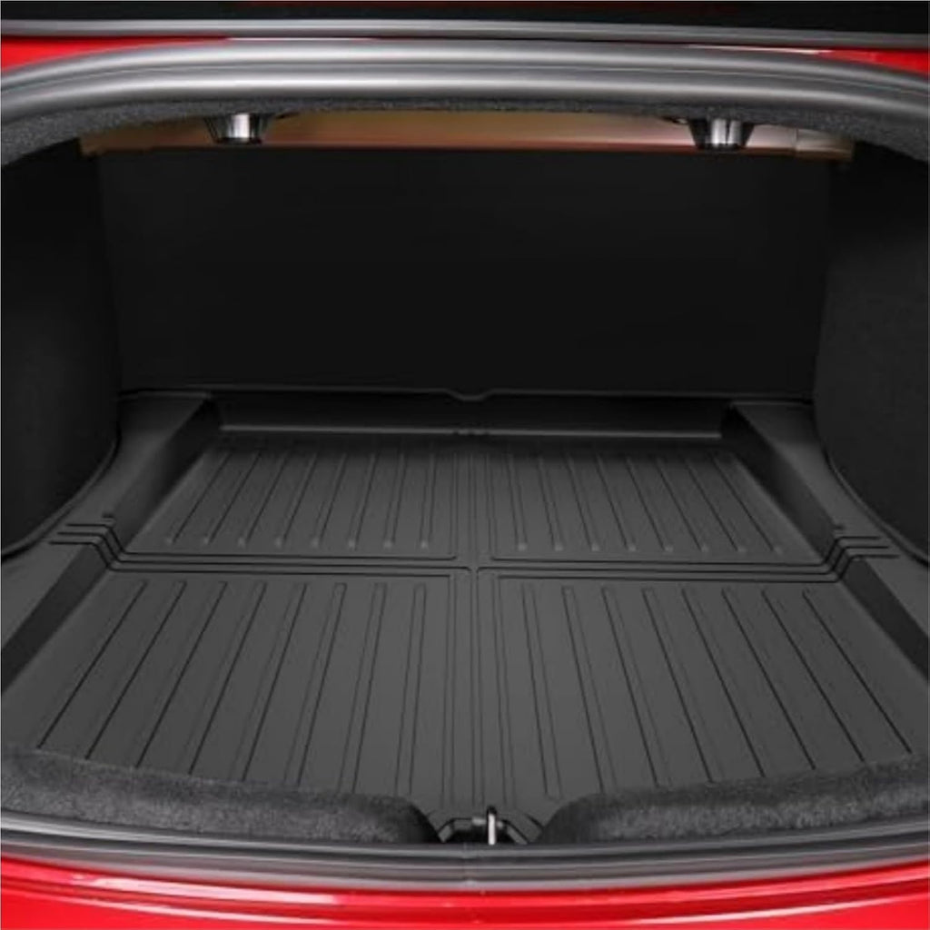 for Tesla Model 3 Highland 2024 TPE Floor Mats,All Weather Waterproof Anti-Slip Front Rear Cargo Liner Trunk Mat(Trunk Mats 3pcs)