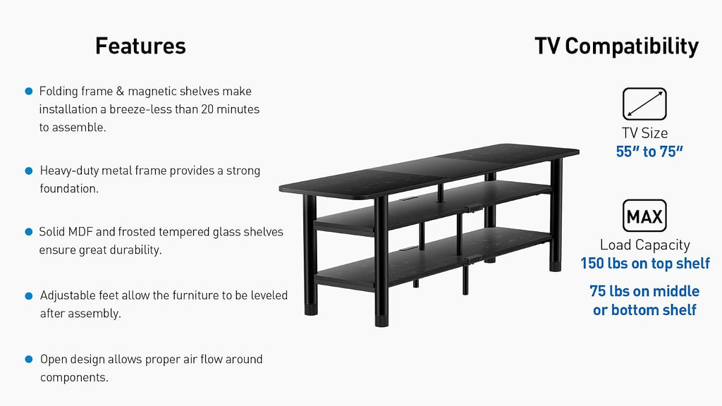 Samsung QN55LS03FAFXZA 55 Inch The Frame QLED 4K Art Mode Vision AI Smart TV with an ErgoAV ERTFL1-01B 60' FlexFold Frame TV Stand (2025)