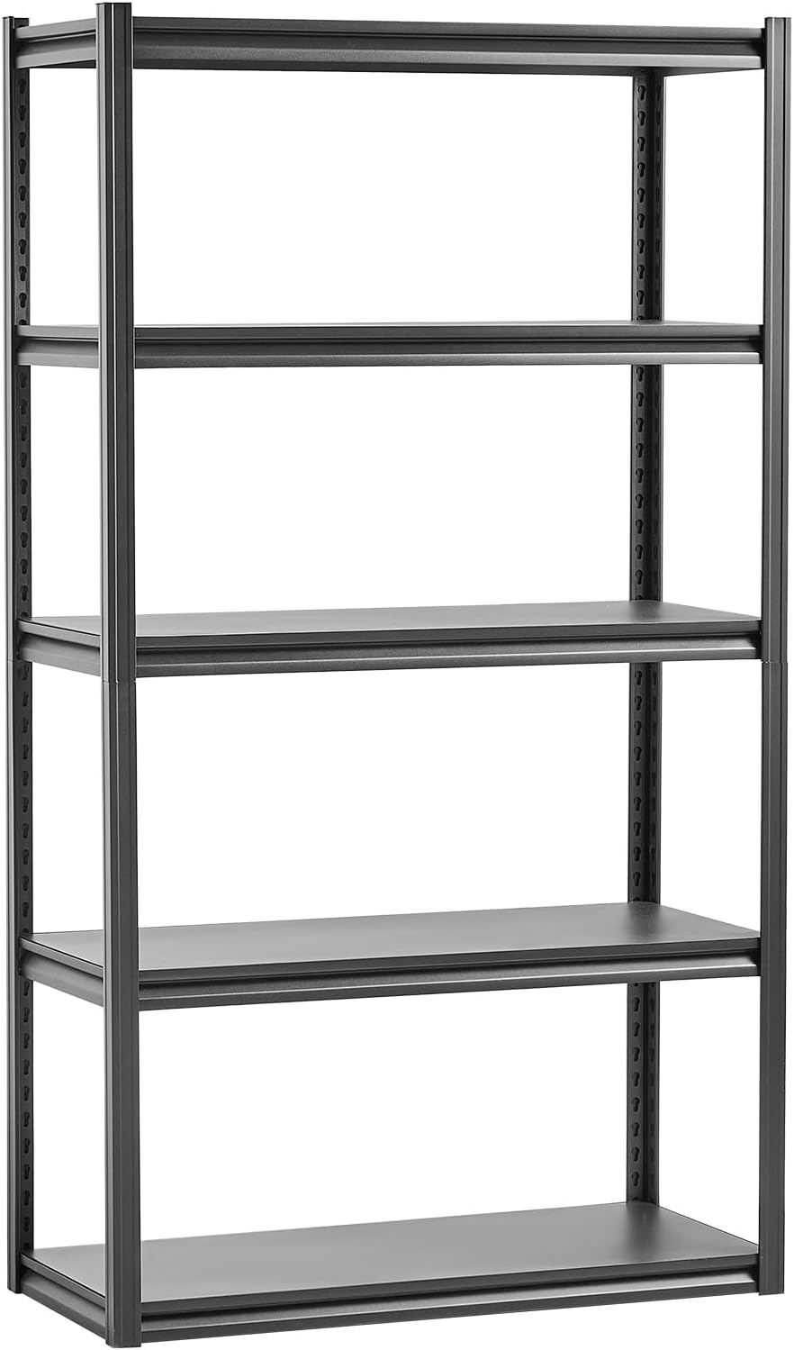 VEVOR Storage Shelves, 2000 lbs, 5 Tier Garage Storage Shelving, 18' D x 40' W x 72' H Adjustable Metal Shelves for Garage Shelves Utility Rack Shelf, Ideal for Kitchen, Warehouse, Basement, Black
