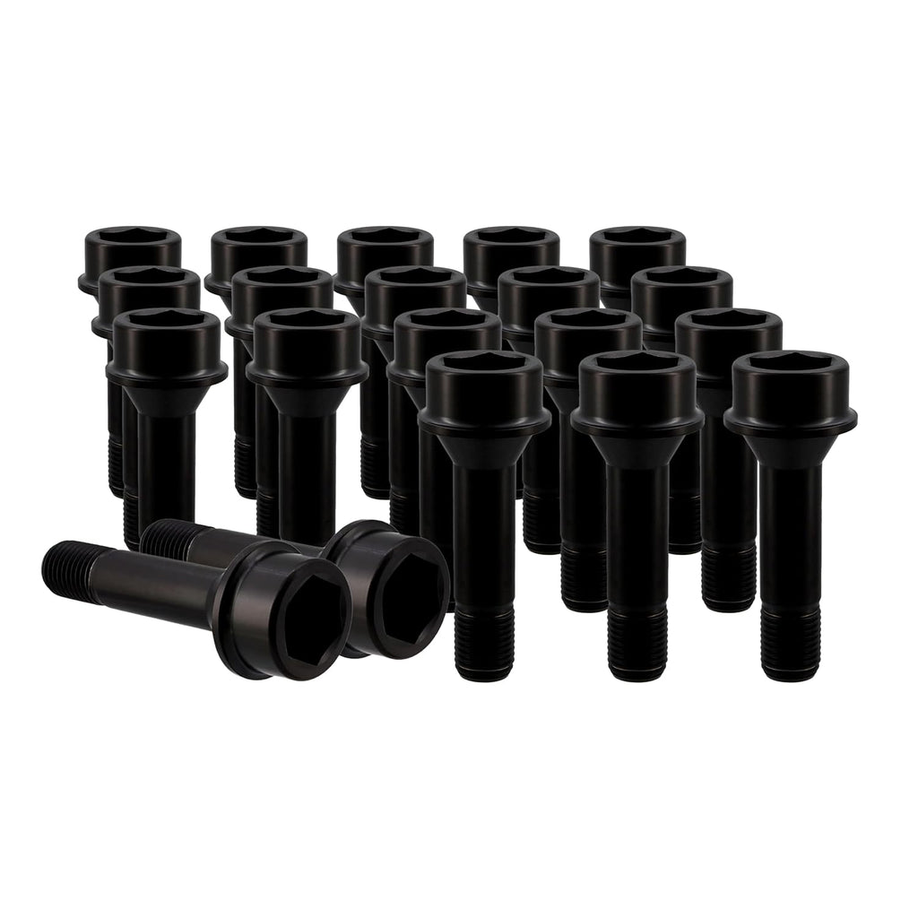 RISON Titanium Wheel Lug Bolts M14x1.5x52/67mm Lug Bolts Aerospace Grade 6AL4V Lightweight and Durability Lug Bolt Car Accessories for Ferrari Pack of 20pcs (Black, M14X1.5X67mm)