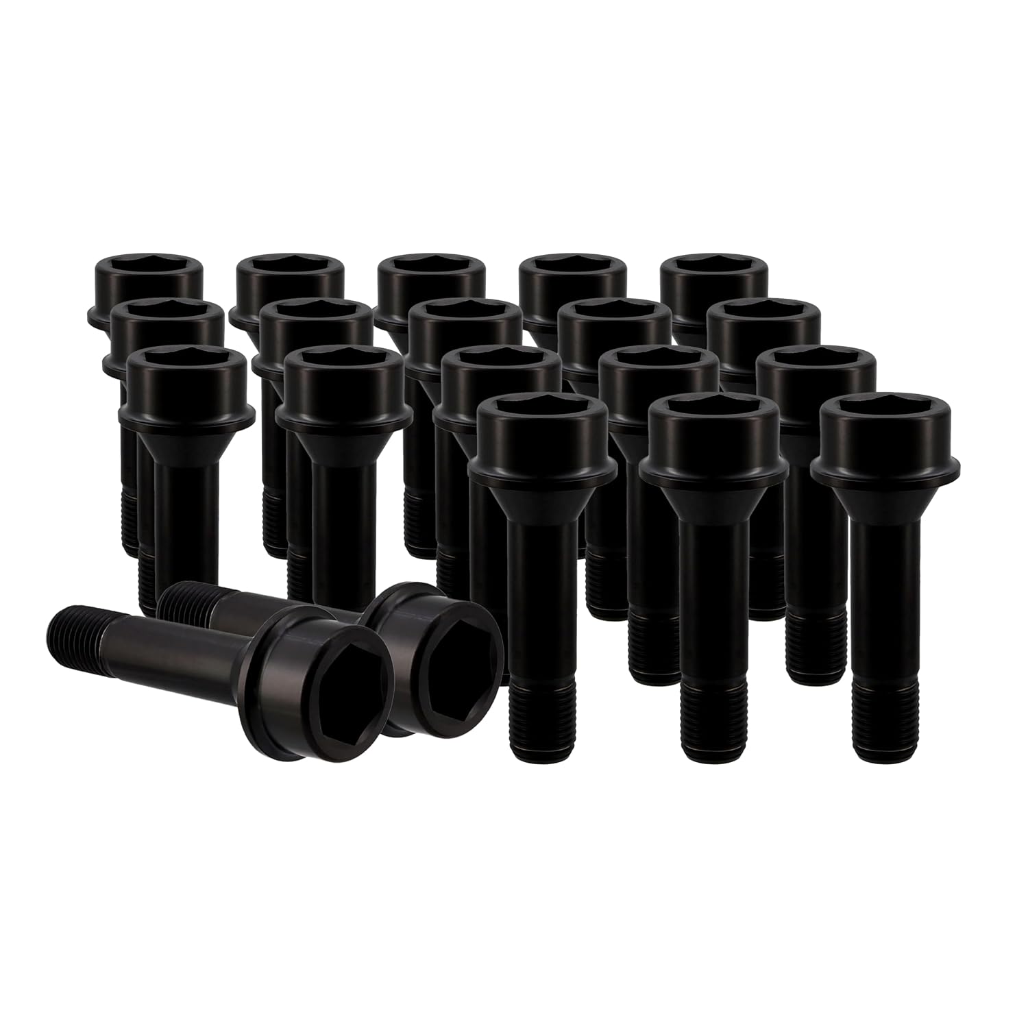 RISON Titanium Wheel Lug Bolts M14x1.5x52/67mm Lug Bolts Aerospace Grade 6AL4V Lightweight and Durability Lug Bolt Car Accessories for Ferrari Pack of 20pcs (Black, M14X1.5X67mm)