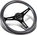 Auto Dynasty NRG 350mm Black Chrome & Chameleon Sparkle 6-Bolt Spoke Aluminum Racing Steering Wheel + Horn Button