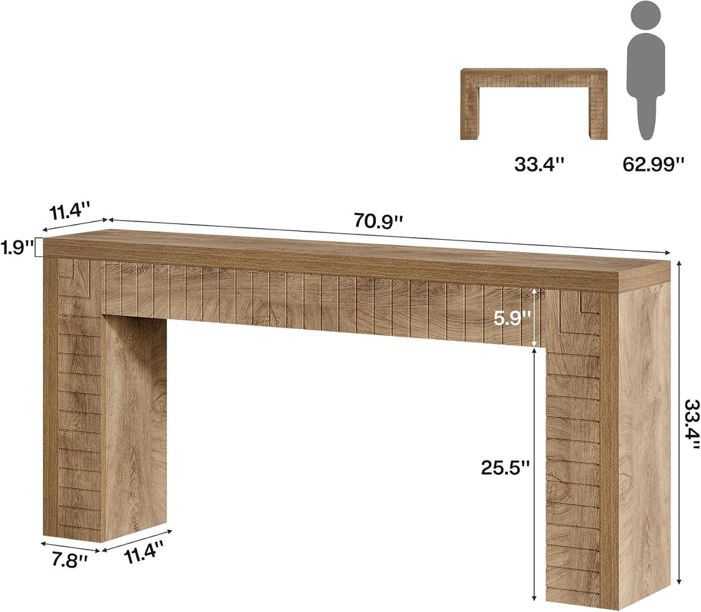 Tribesigns 70.9-Inch Extra Long Console Table for Entryway, Narrow Sofa Table Behind Couch, Suitable for Hallway, Foyer, Living Room