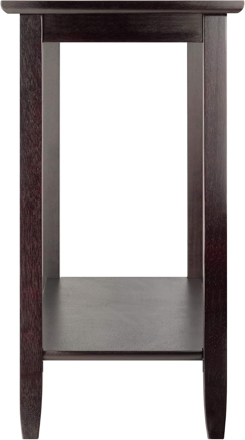 Winsome Genoa Console Table with Glass Top and Shelf in Espresso, Thin Entryway Table for Hallway, Living Room, Elegant Furniture for Any Home Decor