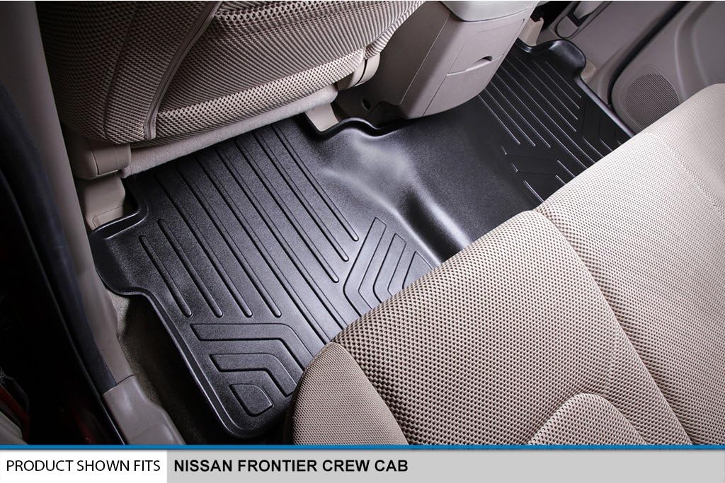 SMARTLINER Custom Floor Mats 2 Row Liner Set Compatible with 2005-2021 Nissan Frontier
